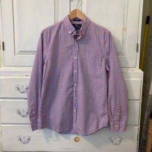 Casual Button Down Shirt in Blue and Red